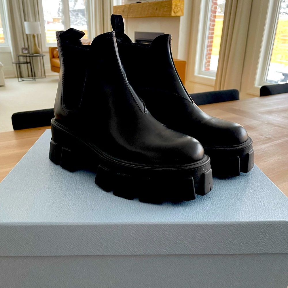 Prada Monolith Platform Chelsea Boot, new with box